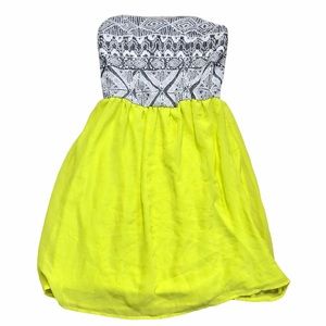 Xhilaration Neon Aztec Strapless Dress- SZ S